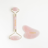 Kit de Massagem Facial de Quartzo Rosa – Quartz Roller & Gua Sha Set