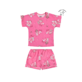 Pijama Curto Infantil Menina Raposa Elian Rosa