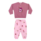 Conjunto Longo Bebê Menina Bichinho Fofo Elian Rosa