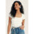 Blusa Feminina Decote Quadrado Marialícia Bege