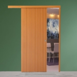 Porta de Correr de Madeira Ripada Completa 210x82cm com Fechadura e Ferragens  Curupixa