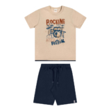 Conjunto Infantil Menino Rocking Elian Bege