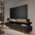 Rack para Tv até 72 Polegadas 180cm Pés em Madeira Maciça Vivare Black/Freijó