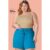 Short Feminino Curto Cós Alto Marialícia Azul