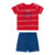 Conjunto Bebê Menino Listrado Caranguejo Elian Vermelho