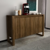 Balcão para Escritório 136cm com 3 Portas e 1 Prateleira ME4147 Nogal