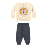 Conjunto Bebê Menino Leão Bordado Interativo Elian Bege