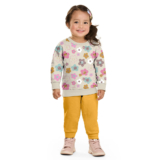 Conjunto Infantil Menina Moletom Floral Elian Bege