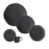 Aparelho de Jantar 20 Peças Orgânico Preto Matte