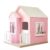 Casinha de Brinquedo Artesanal Janela Lateral Versátil com Cortinas MDF Rosa/Branco L12 – Gran Belo