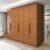 Guarda Roupa Áries 6 Portas 5 Gavetas Amêndoa Clean