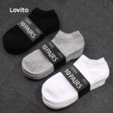 Lovito Meias Antialérgicas Respiráveis Elásticas em 4 Direções Pacote com 5 Pares de Meias femininas LCS25A49