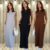 Vestido Longo Blogueira Feminino Cavado 100% Algodão, Macio com Bolsos e Fenda na Lateral