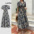 Lovito Vestido Boho Tribal com estampa frontal em camadas para mulheres L100MD315