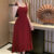 Lovito Vestido Casual Liso Plissado Com Estrutura Para Mulheres LNE55534
