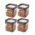 Kit 4 Potes Porta Mantimentos Quadrados 1,28 L Plug Plasútil