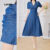 Lovito Vestido Azul Casual de Primavera/verão com Pregas Drapeado para mulheres L150AD1339