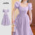 Lovito Vestido Casual De Festa Estilo Princesa Com Zíper Roxo Para Mulheres Ideal Para Primavera/verão L142LD464