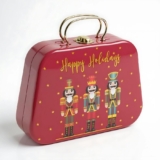 Lata De Metal de Natal com Alça –  Soldado Quebra Nozes – 18,5x20x6cm – 1 unidades – Cromus – Rizzo