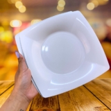 10~50 PRATOS PLÁSTICO QUADRADO REUTILIZÁVEL BRANCO