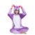 Kigurumi Infantil de Unicornio Fantasia Pijama de Inverno Quentinho com Capuz Bordado Roxo pra Meninas
