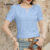 Lovito Blusa Casual de Spring/summer Azul com Pregas e Recortes para mulheres LNE113016