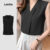 Lovito Regata Elegante Clássica E Versátil Lisa Preta Para Mulheres Ideal Para O Verão/primavera L134ED459
