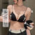 Lovito Bralette Preto Sexy Com Gancho Sem Arame Push Up Pele Amigável LNE113147