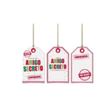 Tags Decorativa de Natal – Amigo Secreto – 8x5cm  – 12 unidades – Cromus – Rizzo