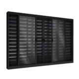 Janela de Alumínio Veneziana de Correr Central 6 Folhas 100x150cm Riobras Preto