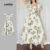 Lovito Vestido de Primavera/verão para Mulheres Casual com Zíper e laço L149LD264
