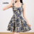 Lovito Vestido Boho Paisley Com Babados E Bainha Vestido De Verão/primavera Para Mulheres L129ED357