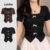 Lovito Camiseta Casual Com Laço Liso Na Frente Para Mulheres L121AD1184