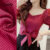 Lovito Blusa Casual com Laço Na Frente para Primavera/verão Blusa Vermelha Rosada para Mulheres L143ED498