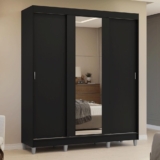 Guarda-Roupa Casal com Pés 3 Portas de Correr com Espelho Reno Madesa P
