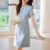 Lovito Vestido Elegante Com Bolso Falso E Botão Frontal Vestido De Verão/Primavera Para Mulheres LNE59301