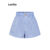 Lovito Casual Curto Listrado Botão Básico Verão/Primavera Curto Para Mulheres L105MD129