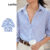 Lovito Blusa Casual Listrada Com Gola De Botão E Blusa De Algodão Para Mulheres L59ED052 (Multicolorido)