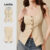 Lovito Blusa Casual Com Botões E Abertura Frontal, Primavera/verão, Cáqui, Para Mulheres L138AD852