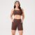 Short Essential Marrom Chocolamore Poliamida Com Bolso