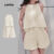 (NEW) Lovito Macacão Elegante de Duas Camadas para Primavera/verão Macacão de Damasco para mulheres L149ED423