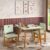 Conjunto Infantil Mesa com 2 Cadeiras Sofia   Madeira Maciça e MDF  Verde/Mel