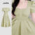 Lovito Vestido Casual Verde Com Botões Frontais E Pregas Ideal Para Primavera/verão Mulher L149ED020