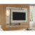 Painel para TV até 55 Polegadas LED Prateleira de Vidro Denver Off White/Cinamomo