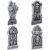 Kit 4 Lápides Halloween Grande Realista com Caveiras Auto Relevo Decoração Festa Cemiterio Casa Quintal