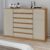 Cômoda 2 Portas 7 Gavetas 3 Prateleiras Vedra Amêndoa Clean/Off White