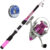 Kit Pesca Mulher Vara Rosa + Molinete E Linha