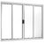 Janela de Alumínio de Correr 100x120cm 4 Folhas Central Ecosul Esquadrisul Branco