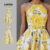 Vestido Floral frente única com cadarço e cintura estreita grande-DRB150P2D477