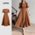 Lovito Vestido Elegante com Cinto Fenda Na Frente Primavera/verão Vestido em sépia L143AD177